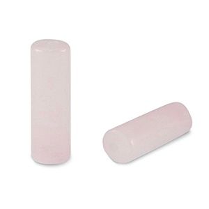 Natuursteen kralen rozenkwarts tubes Light pink, 2 stuks