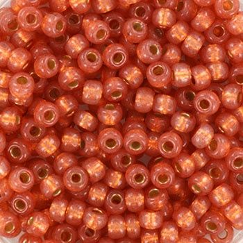 Miyuki Rocailles 8/0 4233 Duracoat Silverlined Dyed Pink