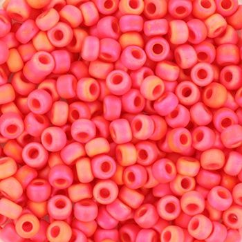 Miyuki Rocailles 8/0 407FR Opaque Matte Vermillion Red