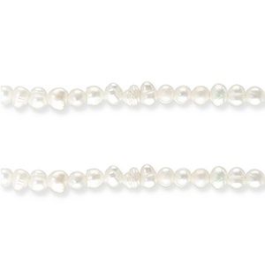 Zoetwaterparels nugget Natural white 4x5mm, 4 stuks