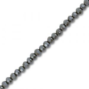Top Facet kralen 3x2mm disc Chromium oxide dark green-pearl shine coating, 30 stuks