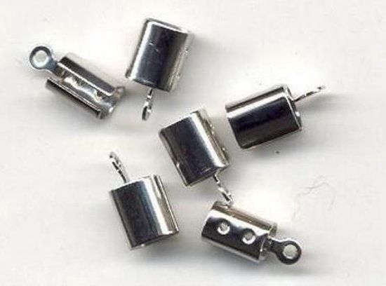 Veterklemmen 7x6mm zilver, 6 stuks