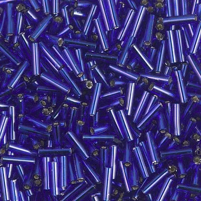 Miyuki Bugles 6mm Transparant Cobalt 2­½ gram