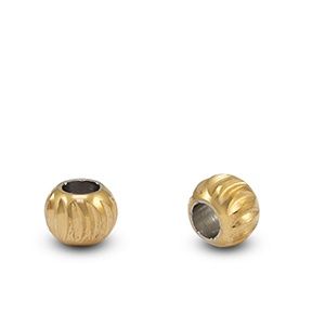 Roestvrij stalen (RVS) stainless steel kralen 4mm Gold, 2 stuks