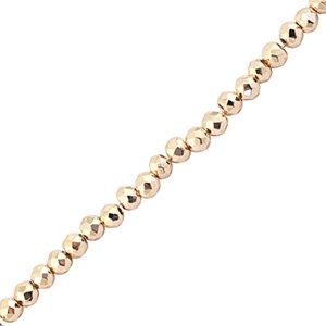 Top Facet kralen 2mm rond Metallic champagne, 30 stuks