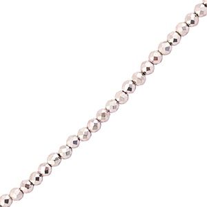 Top Facet kralen 2mm rond Metallic light pink, 30 stuks
