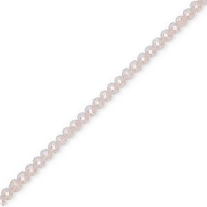 Top Facet kralen 4x3mm disc Light peach pink-pearl shine coating, 30 stuks