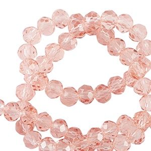 Top Facet kralen 4x3mm disc Dusty pink, 25 stuks