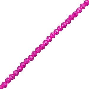 Top Facet kralen 3x2mm disc Fuchsia pink, 30 stuks