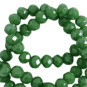 Top Facet kralen 3x2mm disc Cadmium green-pearl shine coating, 30 stuks
