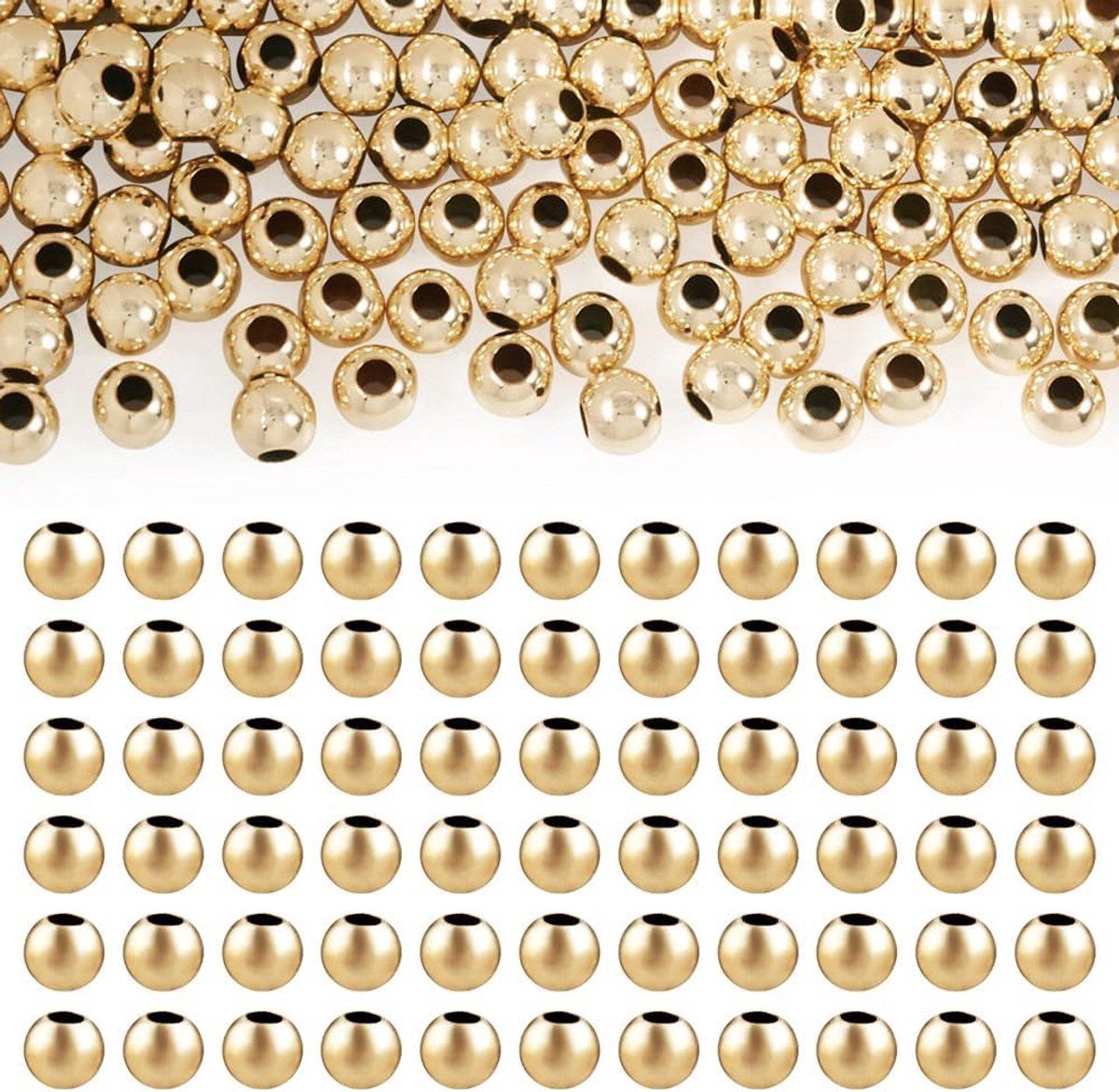 Kralen DQ metaal 2mm Light Gold  (nikkelvrij), 20 stuks