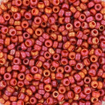 Miyuki Rocailles 11/0 4695 Opaque Glazed Frosted Rainbow Cardinal