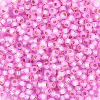 Miyuki Rocailles 11/0 0644 Silverlined Dyed Alabaster Hot Pink