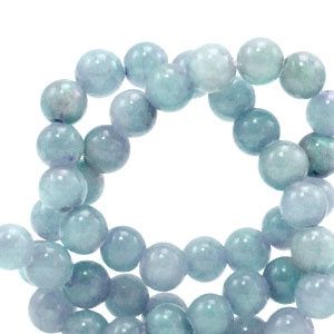 6mm natuursteen kralen Transparent ice blue, 10 stuks