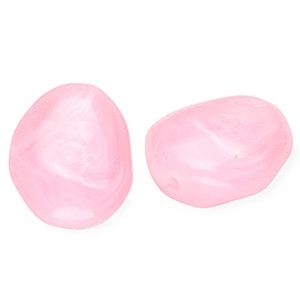 Acryl kralen ei-vormig Pink-marble, per stuk