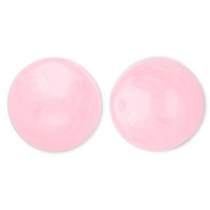20 mm acryl kralen rond Pink-marble, per stuk