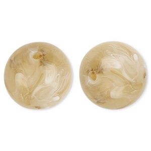 20 mm acryl kralen rond Beige brown-marble, per stuk
