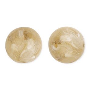 16 mm acryl kralen rond Beige brown-marble, per stuk