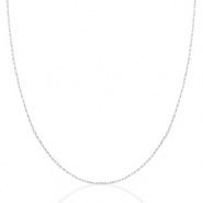 Roestvrij stalen (RVS) Stainless steel ketting Mix &amp; Match Zilver 56cm