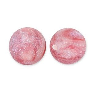 8 mm acryl kralen met glitter Pink-turquoise8 mm acryl kralen met glitter Pink-turquoise, per stuk