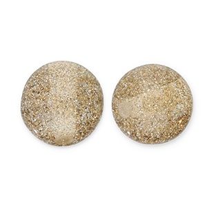 12 mm acryl kralen met glitter Champagne-silver, per stuk