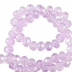 Top Facet kralen 3,4x3mm disc Light orchid purple, 30 stuks