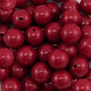 16 mm DQ acryl kralen Wine red, per stuk