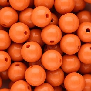 14 mm DQ acryl kralen shiny Orange peel 16-1359 TCX, per stuk
