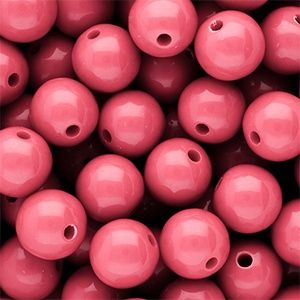 14 mm DQ acryl kralen shiny Pink Lemonade 16-1735 TCX, per stuk