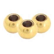 Roestvrij stalen (RVS) Stainless Steel Kralen 5mm Goud, 5 stuks