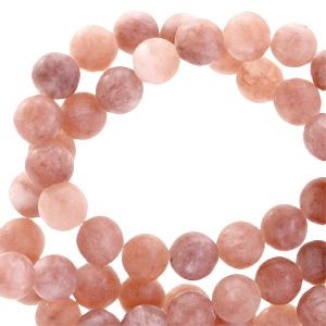 Natuursteen kralen chalcedoon en agaat 4mm mat Faded rose pink, 20 stuks