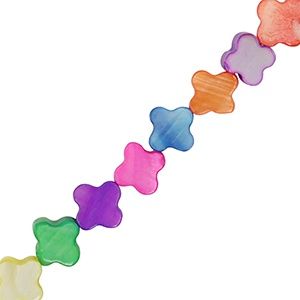 Schelp kralen klaver 6mm Multicolour, 6 stuks