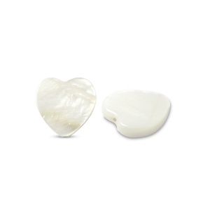 Schelp kralen hart White 6mm (natuurlijke kleur schelp), 5 stuks