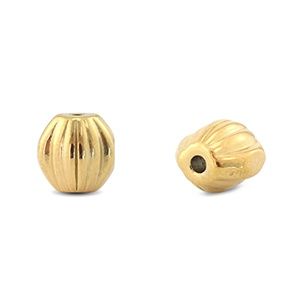 Roestvrij stalen (RVS) Stainless steel kraal ovaal Gold 8x7mm