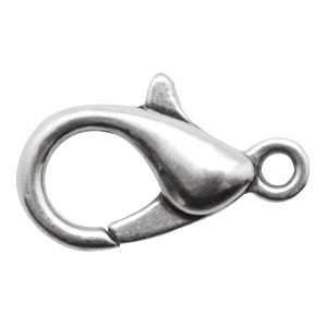 Onderdelen DQ metaal karabijnslot 10mm Antiek zilver (nikkelvrij), 2 stuks