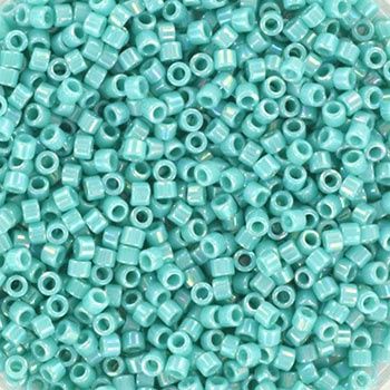 Miyuki Delica 11/0 0166 Opaque AB Turquoise Green