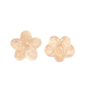 Acryl kralen bloem Transparent copper brown, 20 stuks