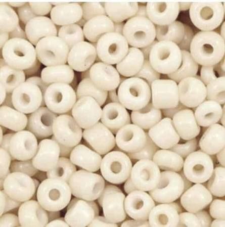 Glaskralen Rocailles 6/0 (4mm) Off White, 10 gram