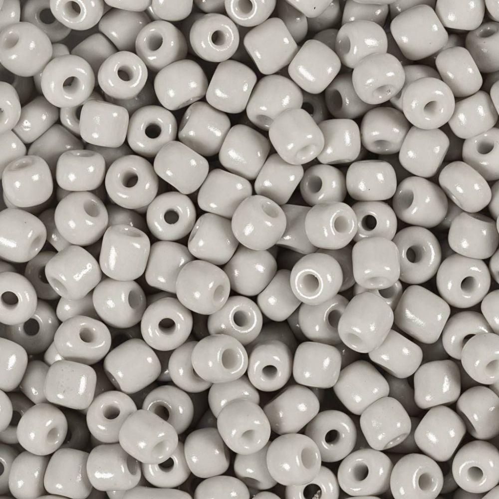 Glaskralen Rocailles 6/0 (4mm) Grey, 10 gram