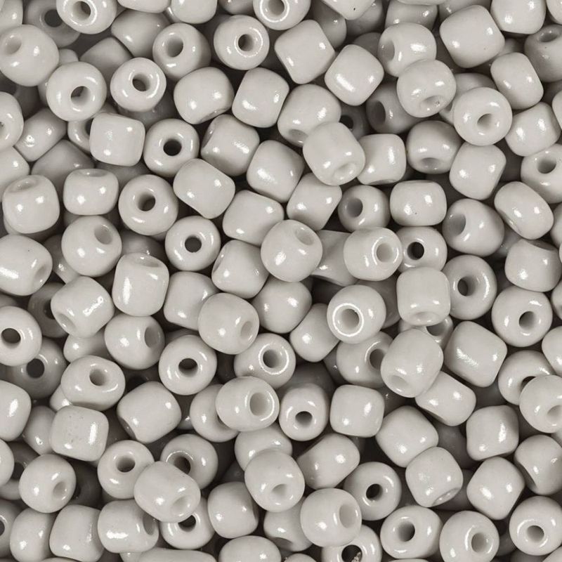 Glaskralen Rocailles 6/0 (4mm) Grey, 10 gram