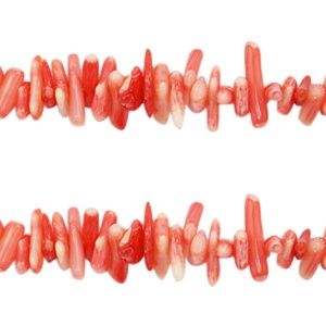 Ocean bamboo kralen Coral bleached red, 30 stuks