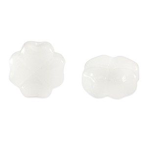 Glaskralen klaver Milky White 10mm, 3 stuks