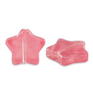 Glaskralen ster Red Rose 13mm, 3 stuks