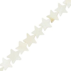 Schelp kralen ster Off white 9mm, 5 stuks