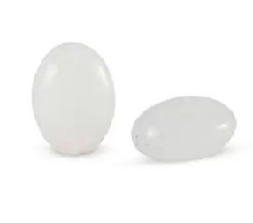 Natuursteen kraal melkkwarts ovaal 8x6mm, per stuk