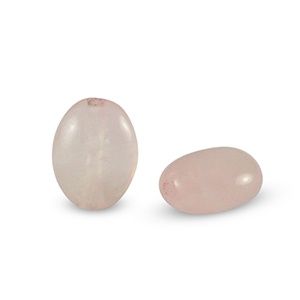Natuursteen kraal rozenkwarts ovaal Pale pink 8x6mm, per stuk