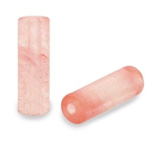 Natuursteen kralen tubes Rose pink 13x4mm, per 2 stuks