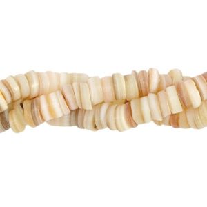 Schelp kralen disc 7mm Cream beige, 20 stuks