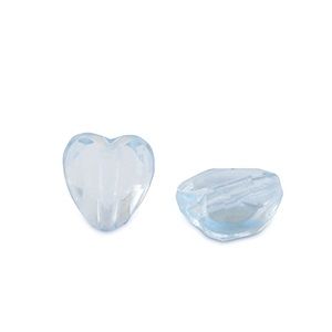 Acryl kralen hart Aquamarine blue transparent, 10 stuks
