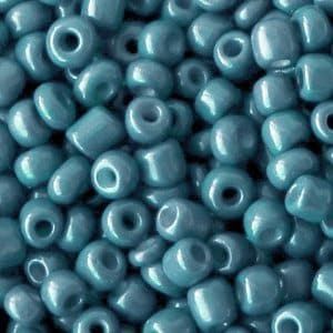 Glaskralen Rocailles 6/0 (4mm) Steel blue, 10 gram
